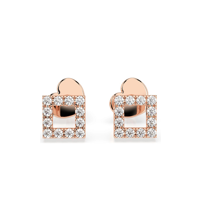 Cara обеци с диаманти 0.14 ct – ЗЛАТНО БИЖУ 14К K102-10053R/14K