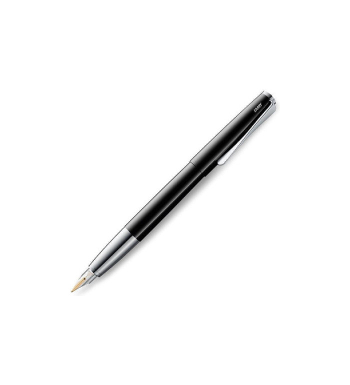Писалка Lamy - Studio Piano Black, F размер златно перо, черен лак