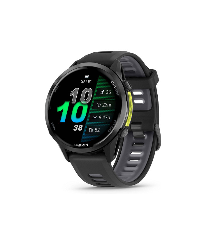 Garmin Forerunner 970 Carbon Grey DLC Titanium with Black case and Black/Translucent Whitestone strap 010-02969-10