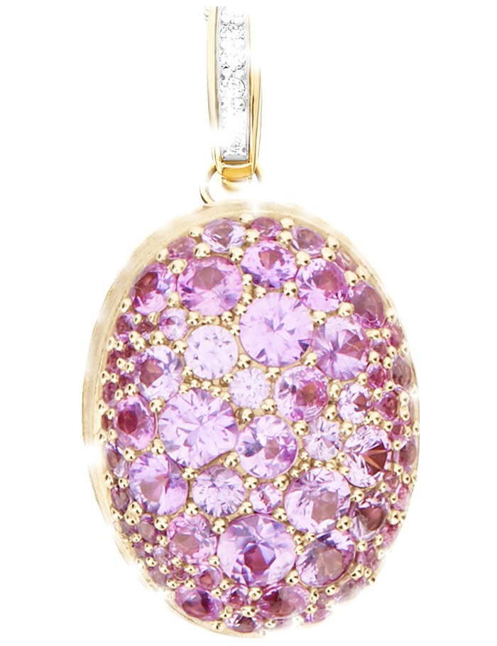 NANIS BOULES КОЛИЕ РОЗОВ САПФИР / ДИАМАНТИ PS31-609