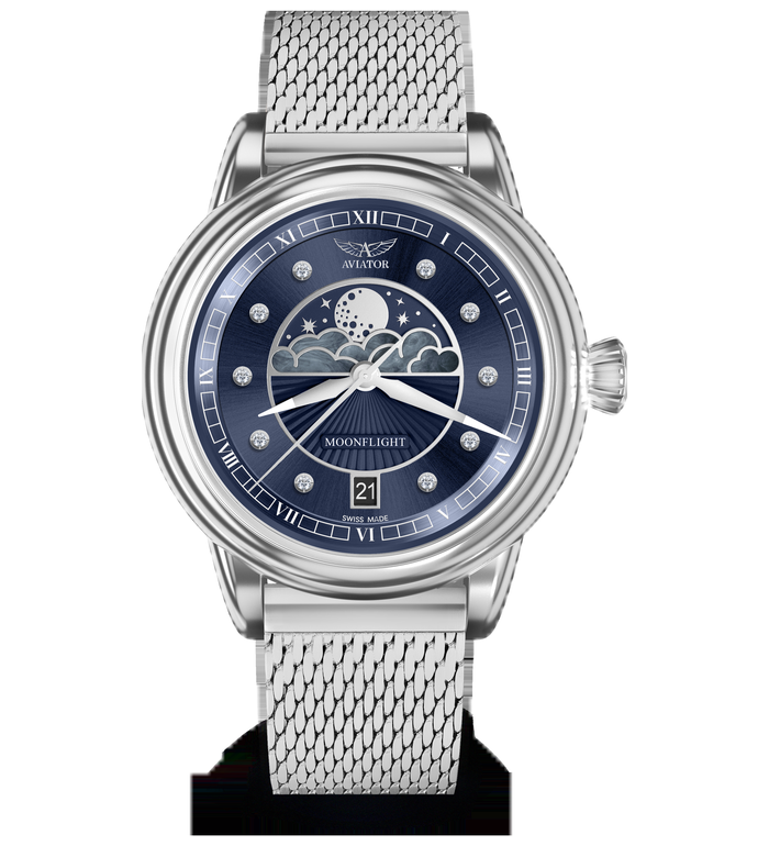 ЧАСОВНИК  AVIATOR DOUGLAS MOONFLIGHT DIAMONDS 36M V.1.33.0.379.5