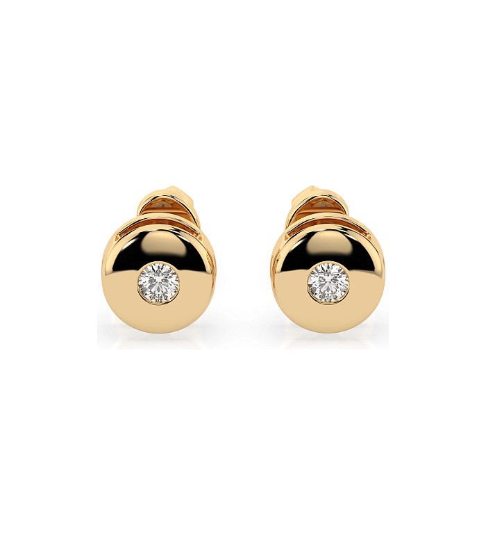 Cara обеци с диаманти 0.08 ct – ЗЛАТНО БИЖУ 14К K102-10048Y/14K