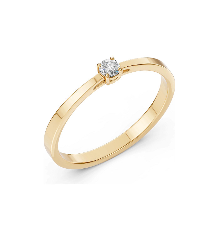 Cara пръстен с диамант 0.10 ct – ЗЛАТНО БИЖУ 14К K101-10012/1Y(3.0)/14K