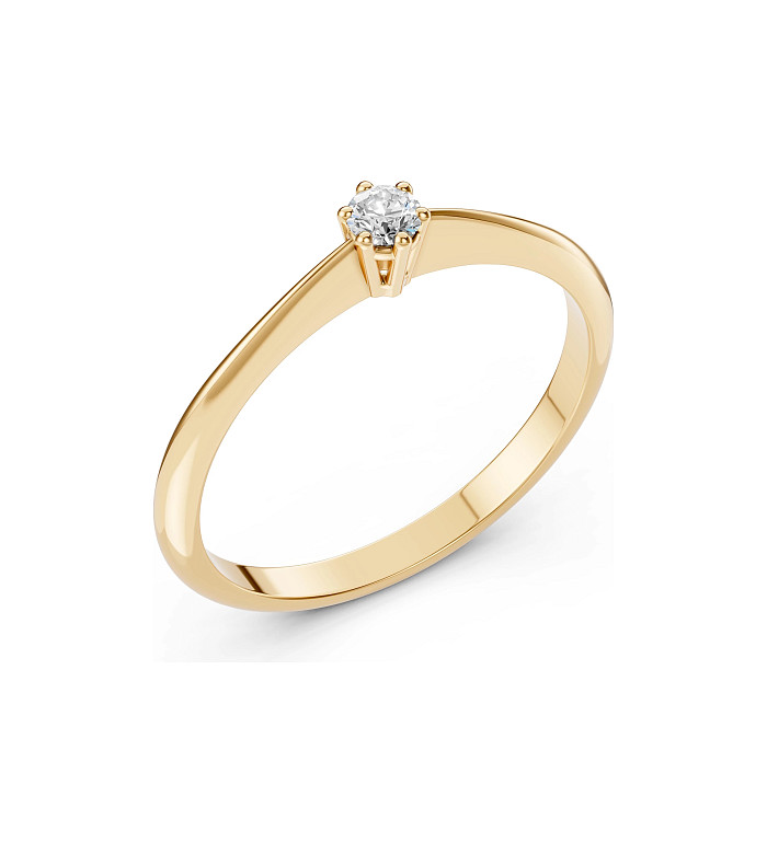 Cara пръстен с диамант 0.10 ct – ЗЛАТНО БИЖУ 14К K101-10027Y(3.0)/14K