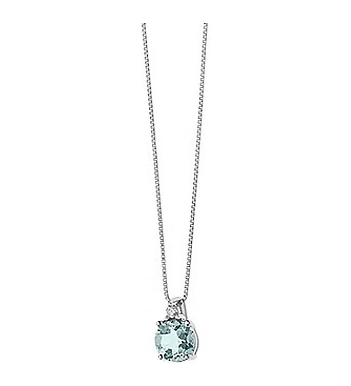 COMETE GOLD NECKLACE DIAMOND, AQUAMARINE GLQ264
