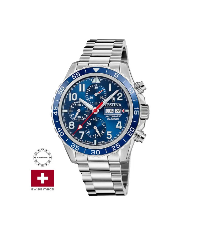 FESTINA SWISS MADE AVIATOR NORTH CHRONO AUTOMATIC 45.8MM F20055/3