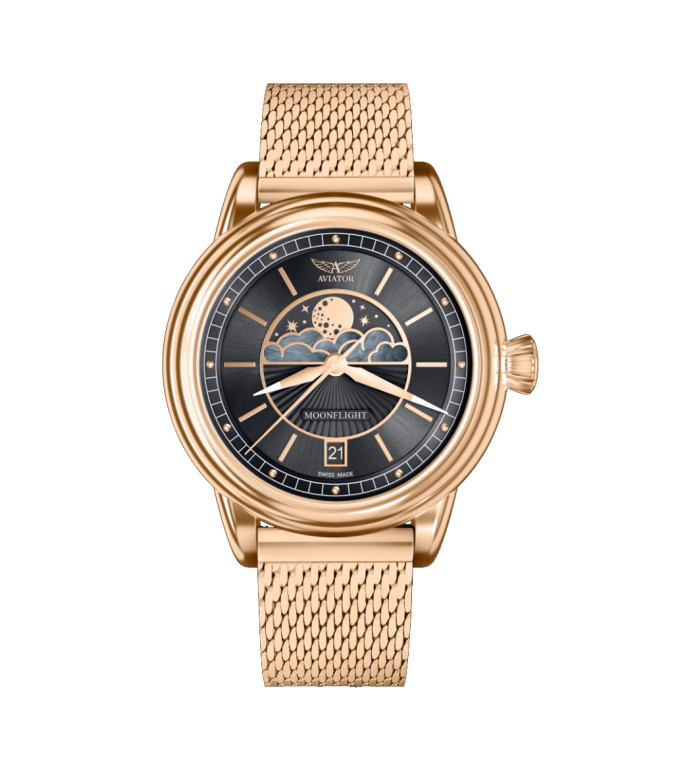 ЧАСОВНИК AVIATOR DOUGLAS MOONFLIGHT 36MM V.1.33.2.253.5