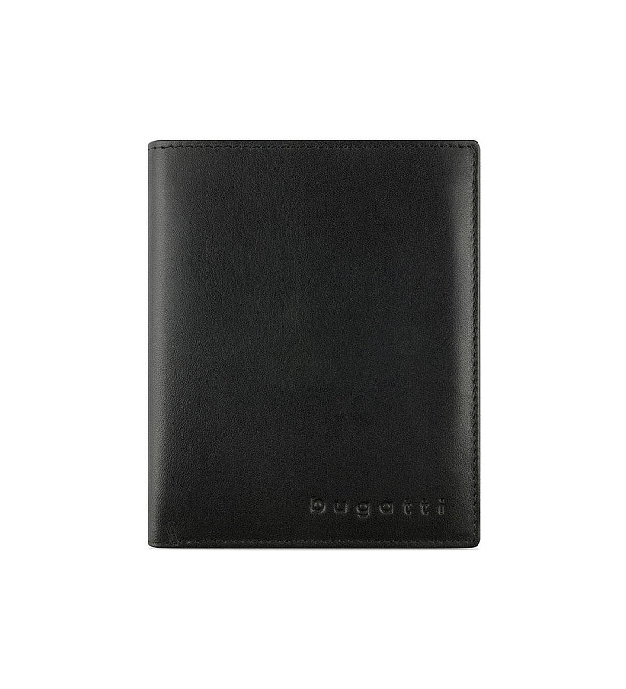 Кожен портфейл Bugatti - Super Slim Vertical Wallet, черен