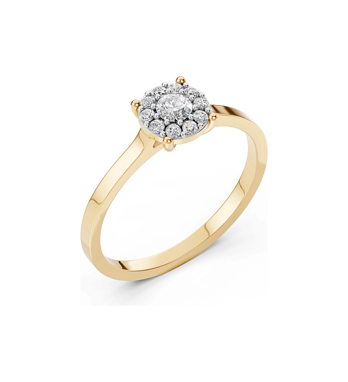 Cara пръстен с диаманти 0.15+0.15 ct – ЗЛАТНО БИЖУ 14К K101-10017/1Y(3.4)/14K