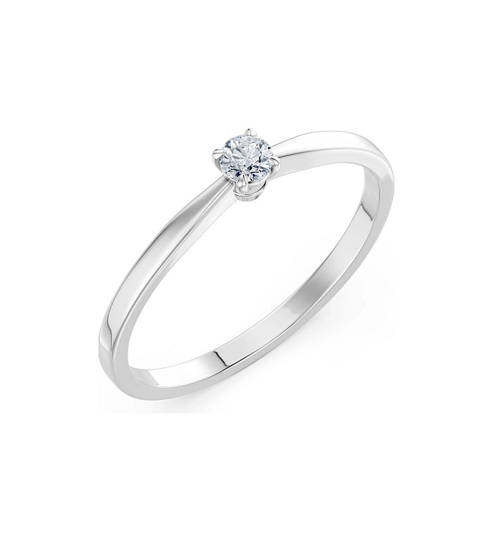 Cara пръстен с диамант 0.10 ct – ЗЛАТНО БИЖУ 14К K101-10116W(3.0)/14K