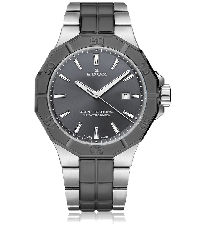 ЧАСОВНИК EDOX DELFIN DATE QUARTZ 43MM 53021 3GM GIN