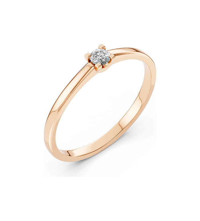 Cara пръстен с диамант 0.10 ct – ЗЛАТНО БИЖУ 14К K101-10117R(3.0)/14K