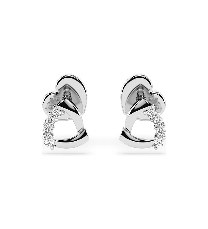 Cara обеци с диаманти 0.05 ct – ЗЛАТНО БИЖУ 14К K102-10061W/14K