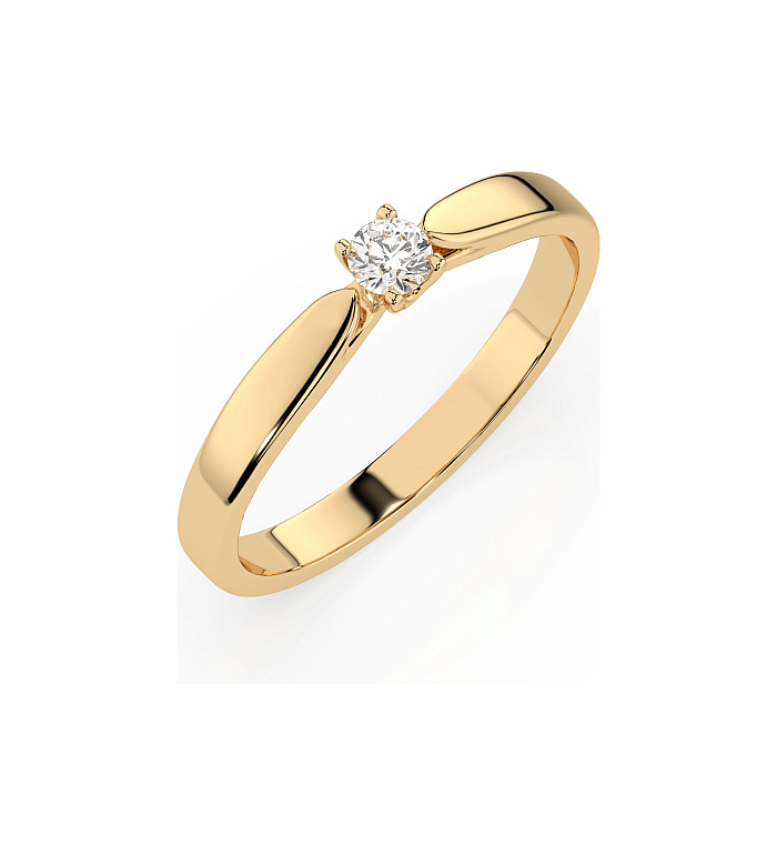 Cara пръстен с диамант 0.08 ct – ЗЛАТНО БИЖУ 14К K101-10046Y(2.7)/14K