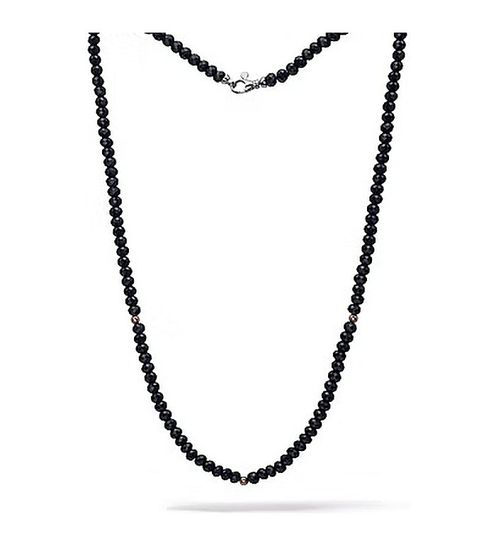 COMETE SILVER NECKLACE BLACK SPINELS UGL739