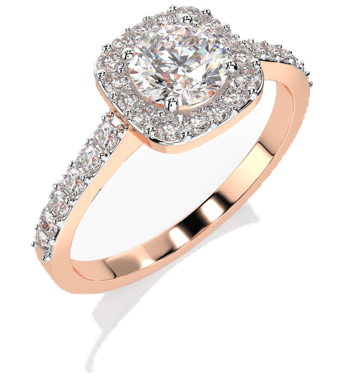 CARA Златен пръстен с диаманти 0.40+0.31 ct GIA сертификат K101-10152R