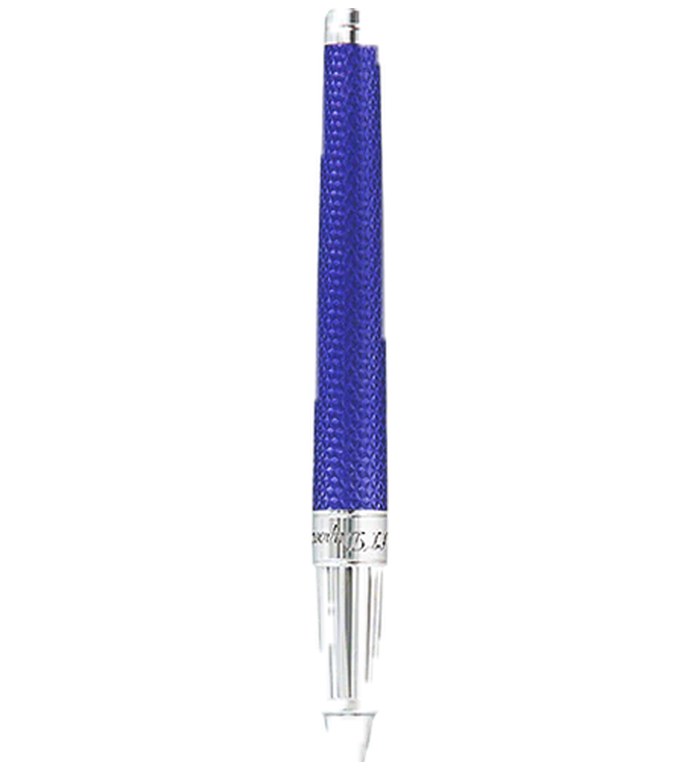 РОЛЕР S.T.DUPONT LINE D LARGE OCEAN BLUE AND PALLADIUM LACQUERED FIREHEAD GUILLOCHE 412001L