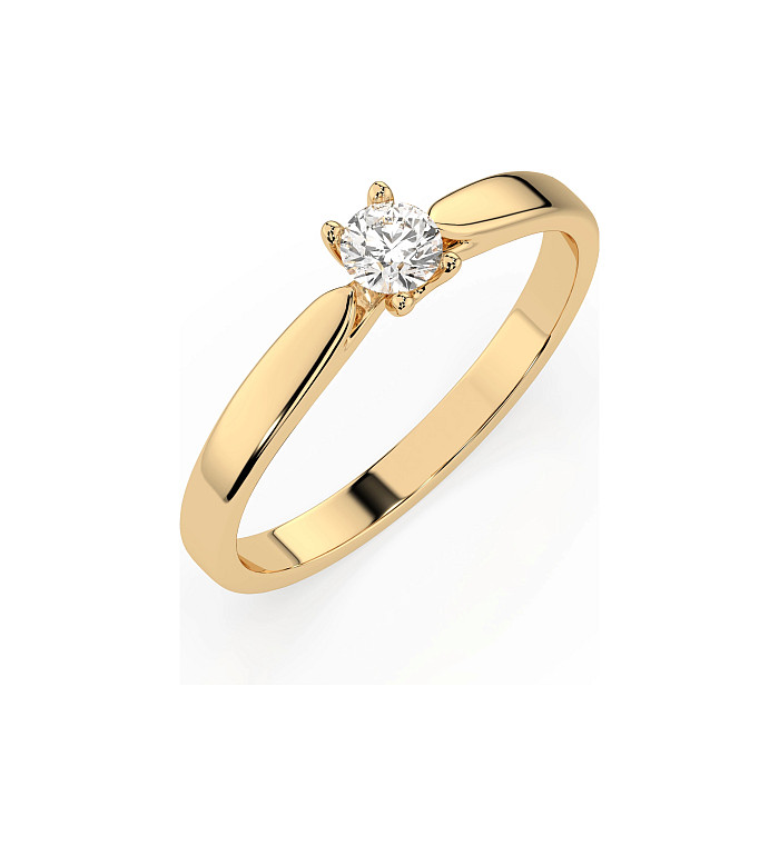 Cara пръстен с диамант 0.15 ct – ЗЛАТНО БИЖУ 14К K101-10046Y(3.4)/14K