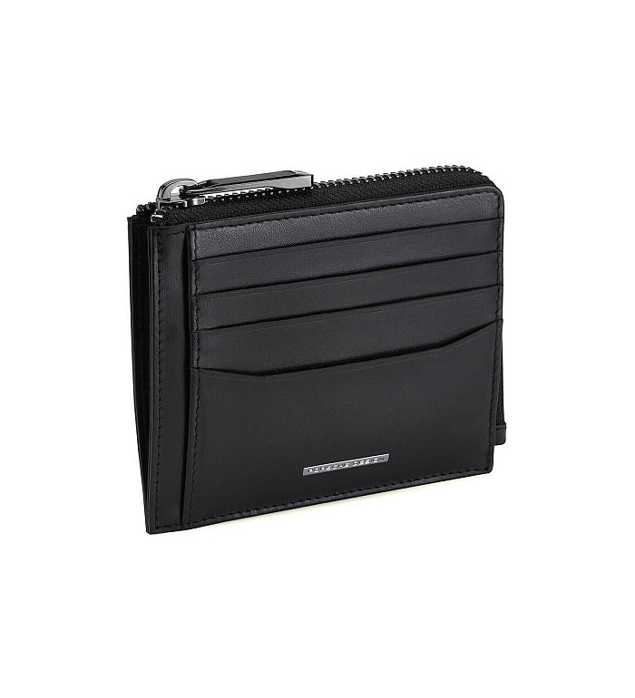 Калъф за кредитни карти Porsche Design Classic 11, с цип и RFID защита, черен