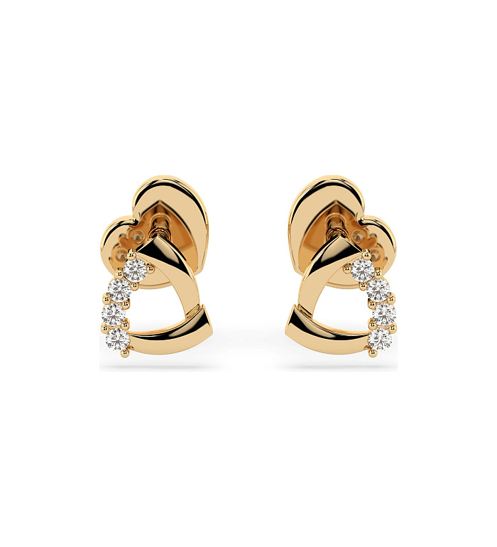 Cara обеци с диаманти 0.05 ct – ЗЛАТНО БИЖУ 14К K102-10061Y/14K