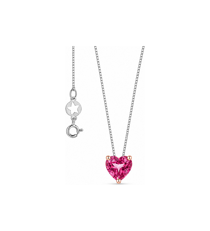 Comete gold necklace with pink topaz GLB1548