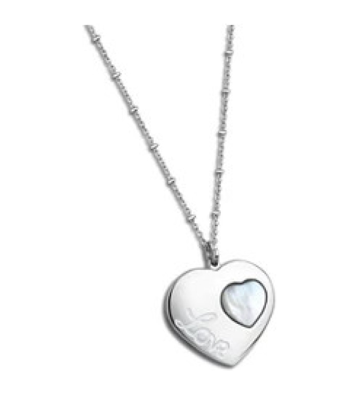 LOTUS STYLE WOMAN'S HEART STEEL NECKLACE LS1748-1/1