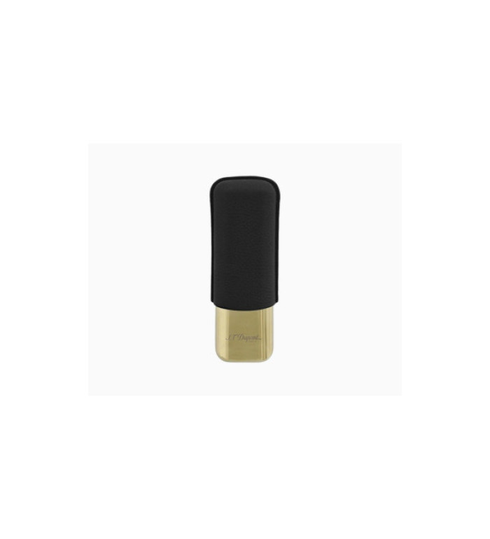 Калъф за 2 пури S.T.Dupont BLACK GRAINED AND GOLD DOUBLE CIGAR CASE 183250