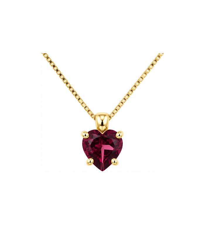 Cara Diamanti gold necklace with rhodolite CLN1604RD