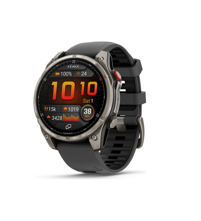 ЧАСОВНИК GARMIN FENIX 8 PRO 47MM AMOLED SAPPHIRE TITANIUM С GRAPHITE/BLACK СИЛИКОНОВА КАИШКА 010-03198-11