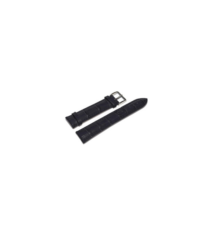 BLACK CALFSKIN WATCH STRAP WITH CROCO-OPTIC