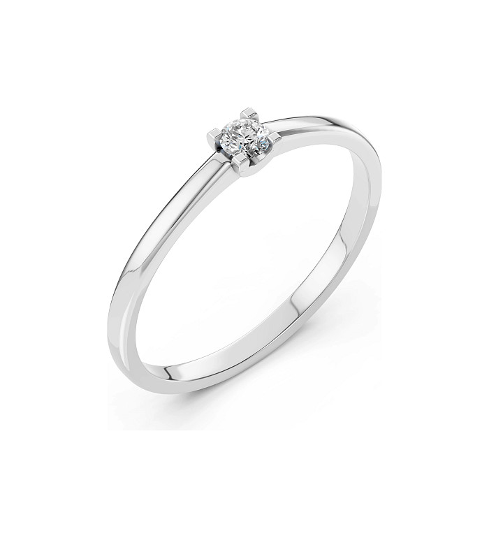 Cara пръстен с диамант 0.10 ct – ЗЛАТНО БИЖУ 14К K101-10117W(3.0)/14K