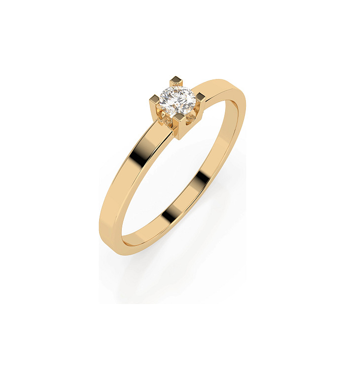 Cara пръстен с диамант 0.10 ct – ЗЛАТНО БИЖУ 14К K101-10036Y(3.0)/14K