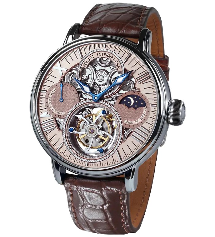 Часовник POLJOT INTERNATIONAL TOURBILLON SKELETON OSEM 43MM LIMITED EDITION 100PS 3360.T88R