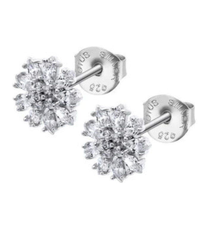 LOTUS SILVER FLOWER SILVER EARRINGS LP3560-4/1