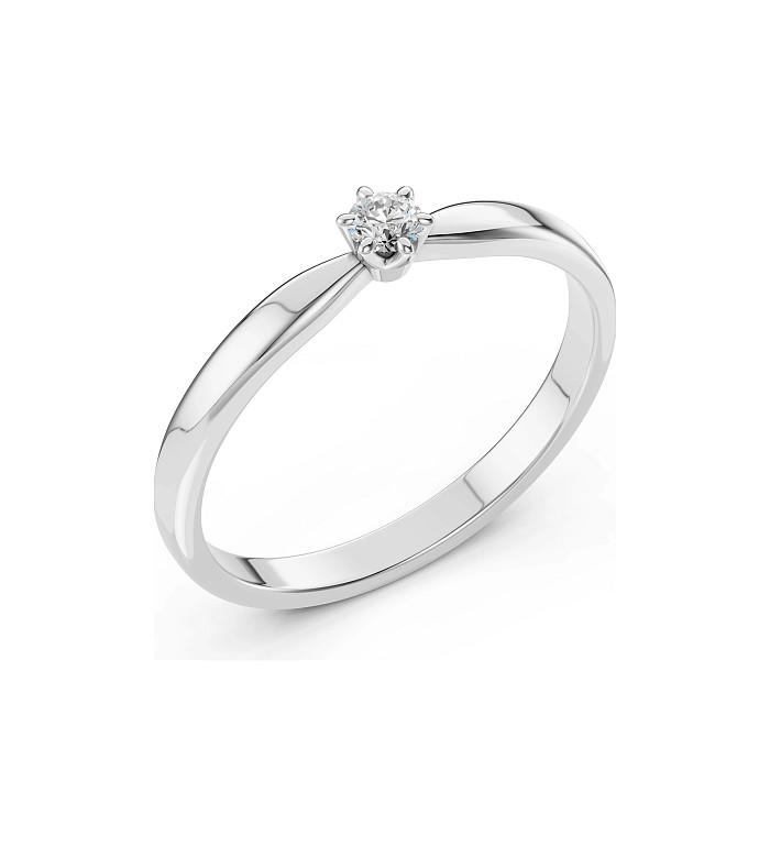 Cara пръстен с диамант 0.10 ct – ЗЛАТНО БИЖУ 14К K101-10040W(3.0)/14K