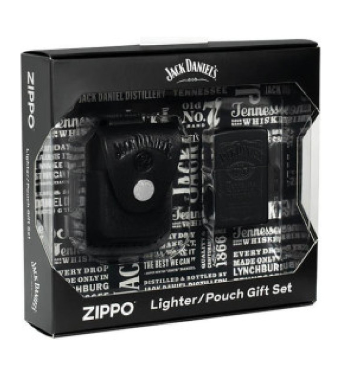 Комплект запалка и калъф Zippo Jack Daniels Black Matte 48460
