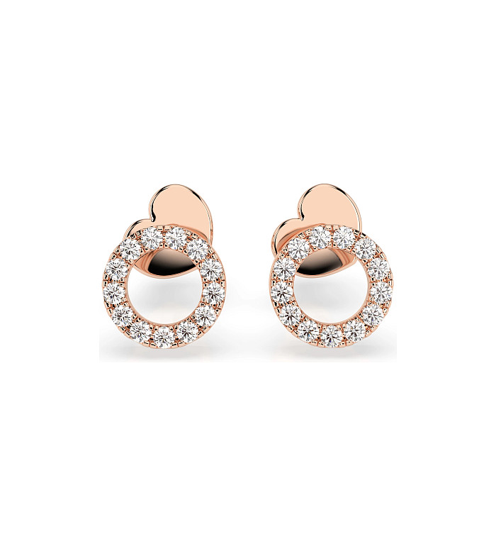 Cara обеци с диаманти 0.16 ct – ЗЛАТНО БИЖУ 14К K102-10055R/14K