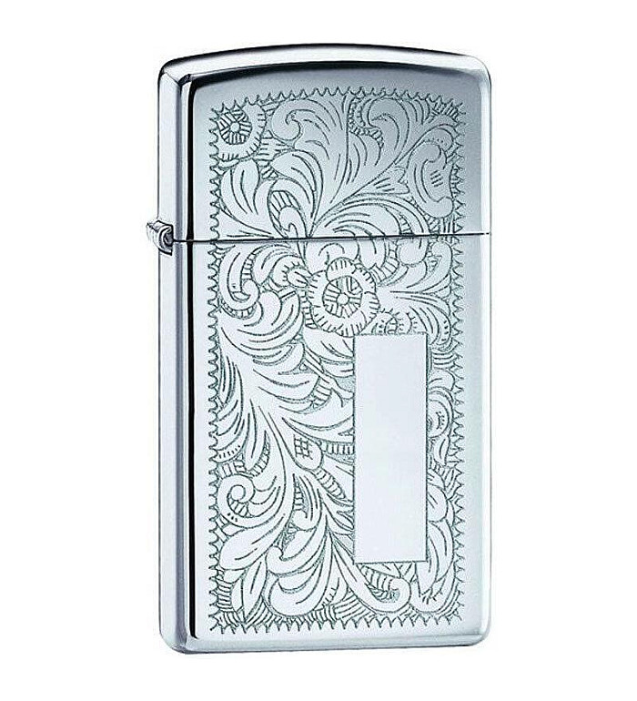 LIGHTER ZIPPO 1652 VENETIAN POLISHED CHROME, SLIM