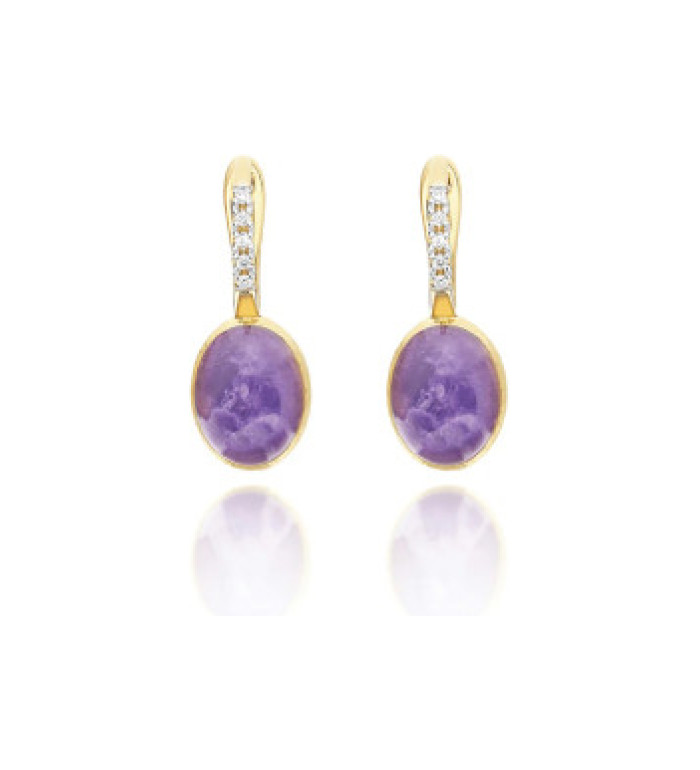 Nanis Boules Violetta Cilengine Small обеци лепифолит, седеф, планински кристал и димаманти OS2-609