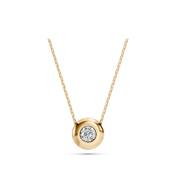 Cara колие с диамант 0.15 ct – ЗЛАТНО БИЖУ 14К K104-10007Y(3.4)/14K