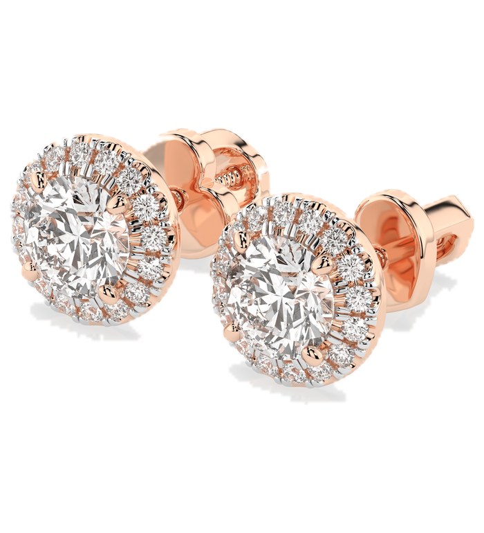 CARA Златни обеци с диаманти 1.00+0.19 ct GIA сертификат K102-10095R