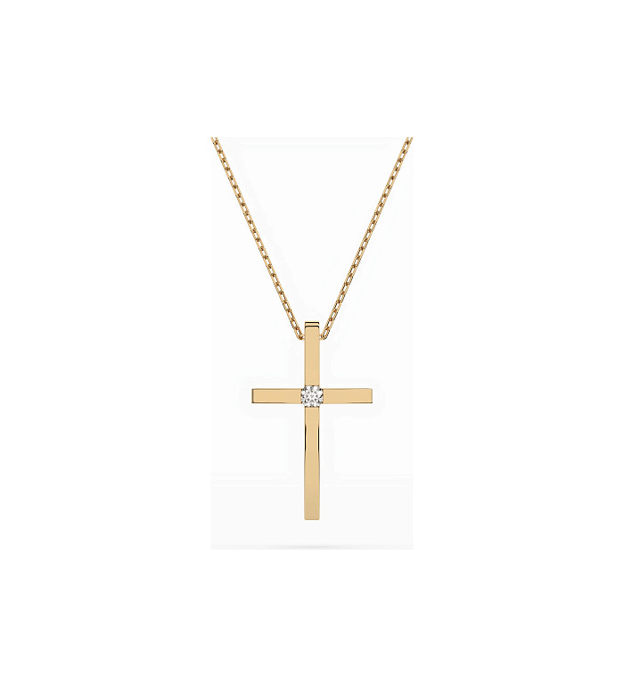 Cara колие с диамант 0.03 ct – ЗЛАТНО БИЖУ 14К K104-10031Y/14K