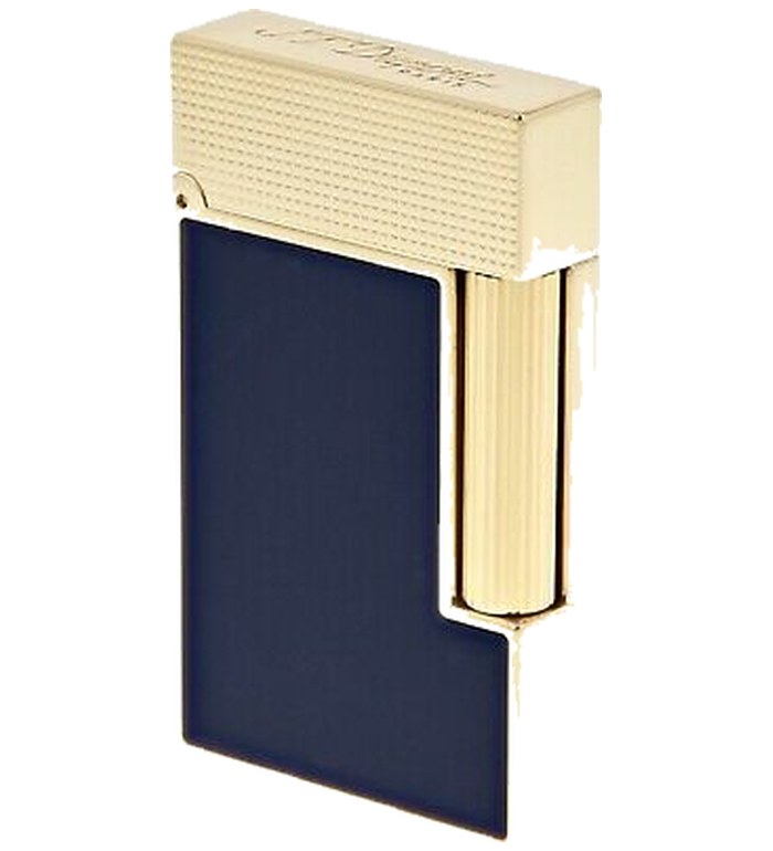 ЗАПАЛКА S.T.DUPONT LINE 2 MICRO DIAMOND YELLOW GOLD § BLUE NATURAL LACQUER C16457