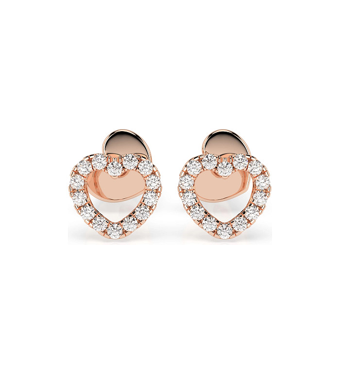 Cara обеци с диаманти 0.14 ct – ЗЛАТНО БИЖУ 14К K102-10028R/14K