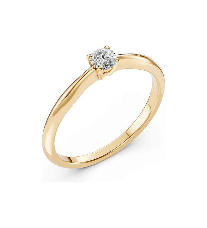 Cara пръстен с диамант 0.20 ct – ЗЛАТНО БИЖУ 14К K101-10021Y(3.7)/14K