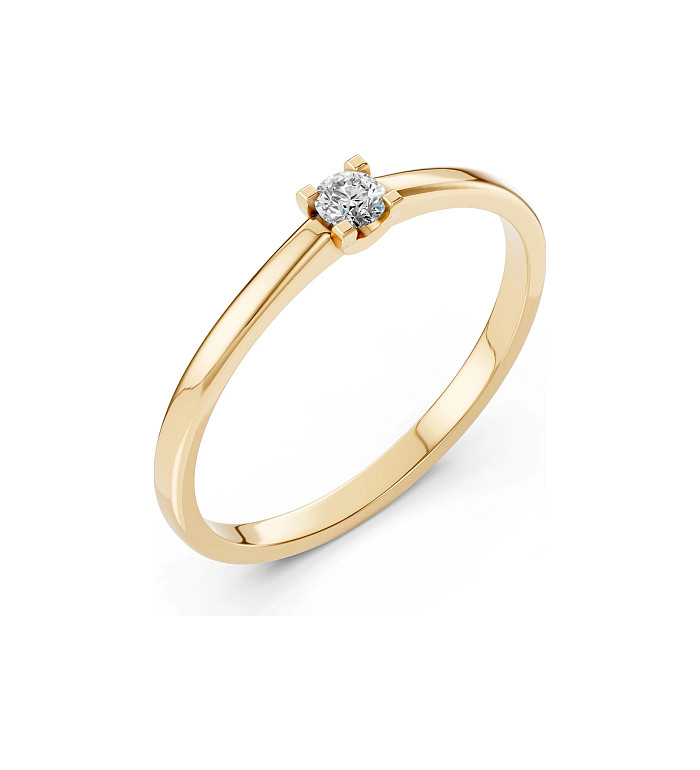 Cara пръстен с диамант 0.10 ct – ЗЛАТНО БИЖУ 14К K101-10117Y(3.0)/14K