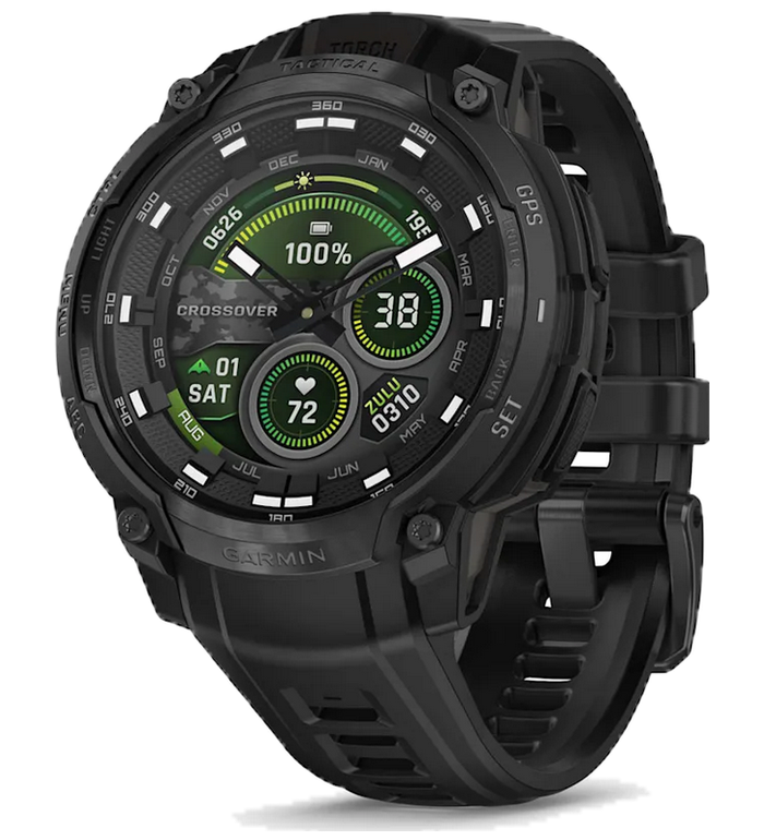 ЧАСОВНИК GARMIN INSTINCT CROSSOVER AMOLED TACTICAL BLACK 010-03398-02