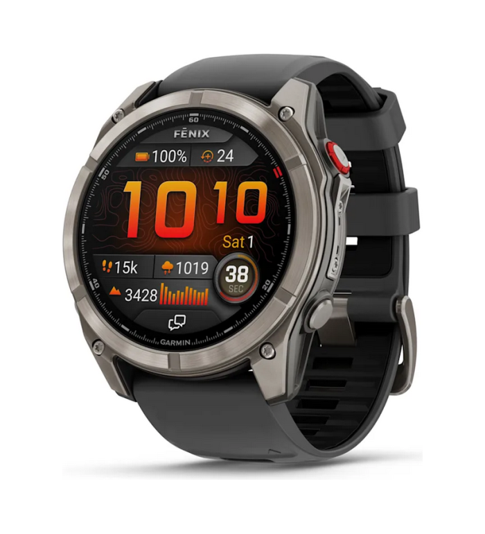 ЧАСОВНИК GARMIN FENIX 8 PRO 51MM AMOLED SAPPHIRE TITANIUM С GRAPHITE/BLACK СИЛИКОНОВА КАИШКА 010-03199-11