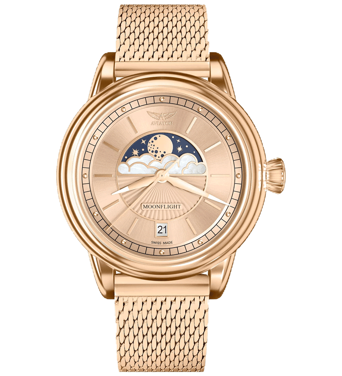 ЧАСОВНИК AVIATOR DOUGLAS MOONFLIGHT 36MM V.1.33.2.260.5