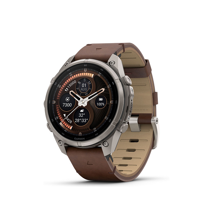 Garmin Fenix 9 Pro inReach Titanium с Walnut кожена каишка 010-04336-41